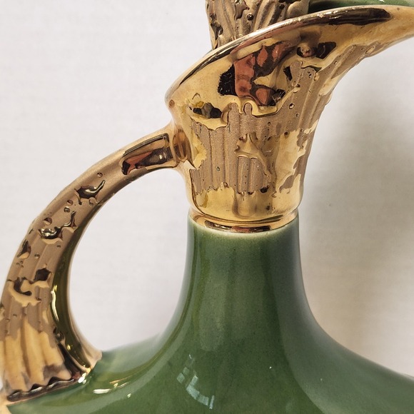 VTG 1967 Jim Beam Whiskey Decanter The Executive Series‎ Weeping Gold Green - Picture 3 of 11